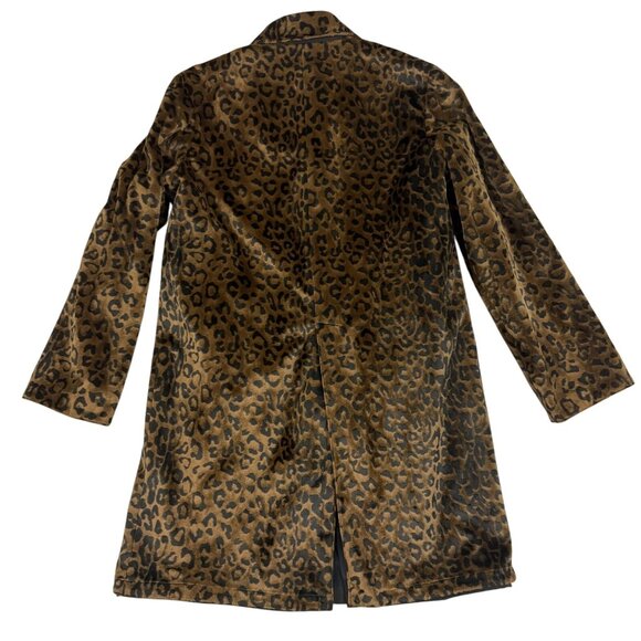Talbots Coat Women's Medium Reversible Black Leopard Print Rain Jacket Trench - Picture 3 of 14